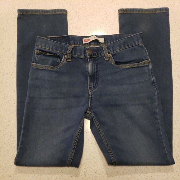 Levis 511 Jeans Boys 16 28x28 Blue Denim Straight Leg Regular Fit Zip Fly Pants - Picture 9 of 13